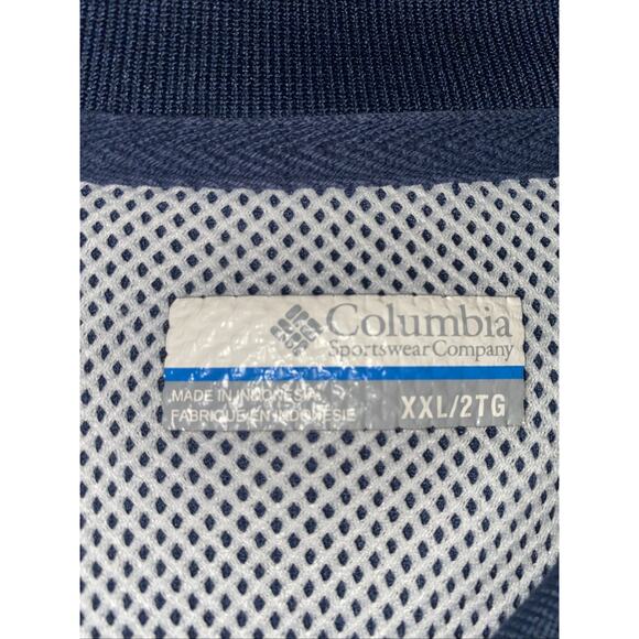 Columbia PFG Short Sleeve Polo Shirt Men's Size XXL Blue Performance Golf Sporty - Picture 2 of 4